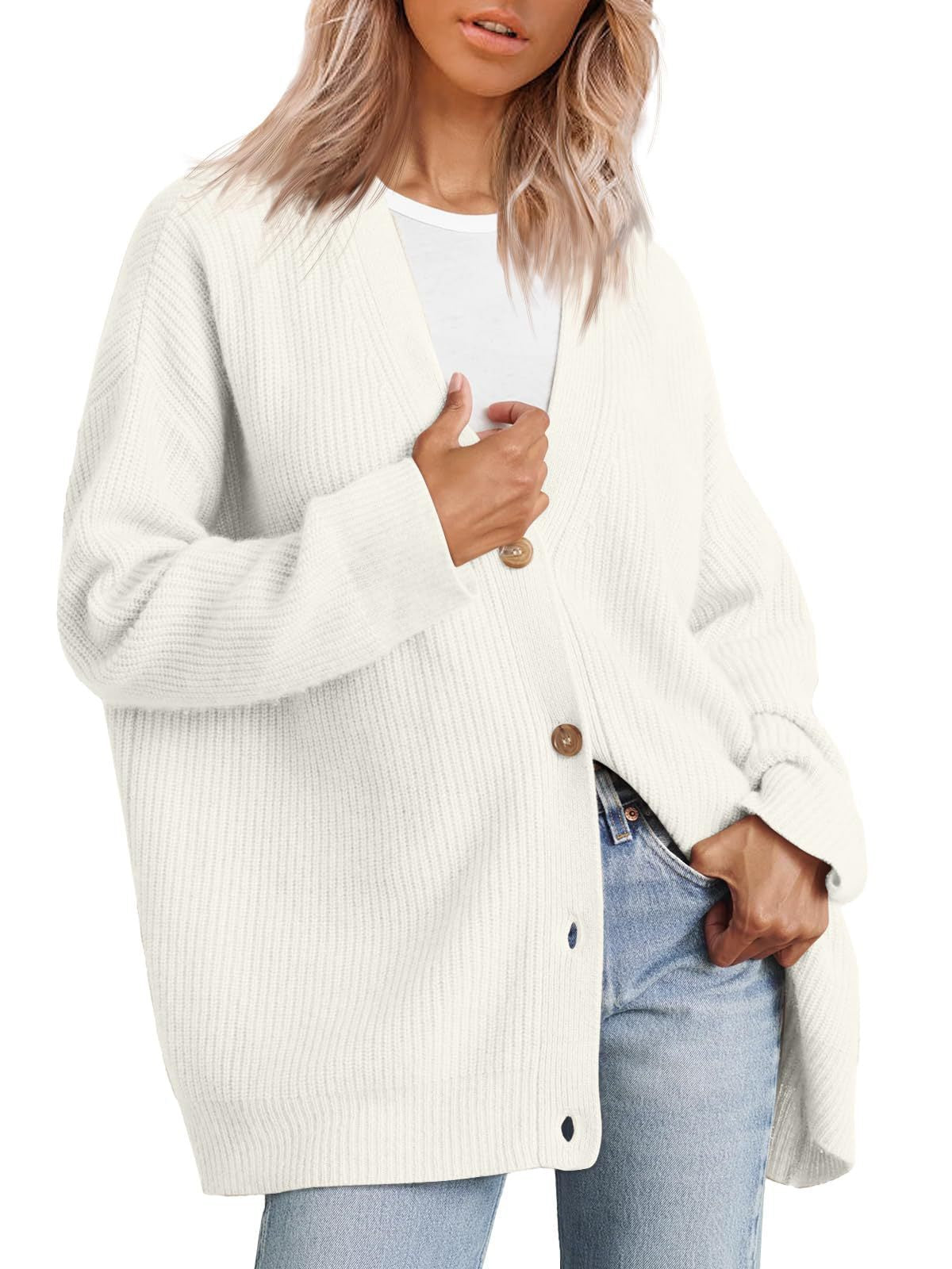 Gestreifte Strickjacke Damen mit entspannter Silhouette 6