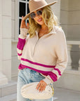 Gestreifter Damenpullover mit Retro-Charme 0