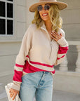Gestreifter Damenpullover mit Retro-Charme 1