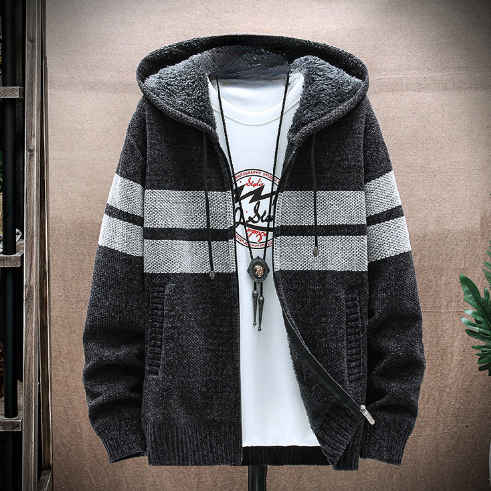 Gestreifter Herren Hoodie für modernen Komfort 0