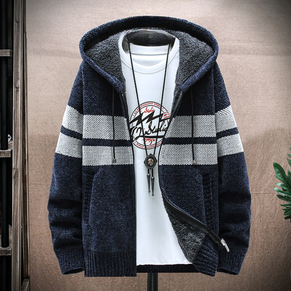 Gestreifter Herren Hoodie für modernen Komfort 1