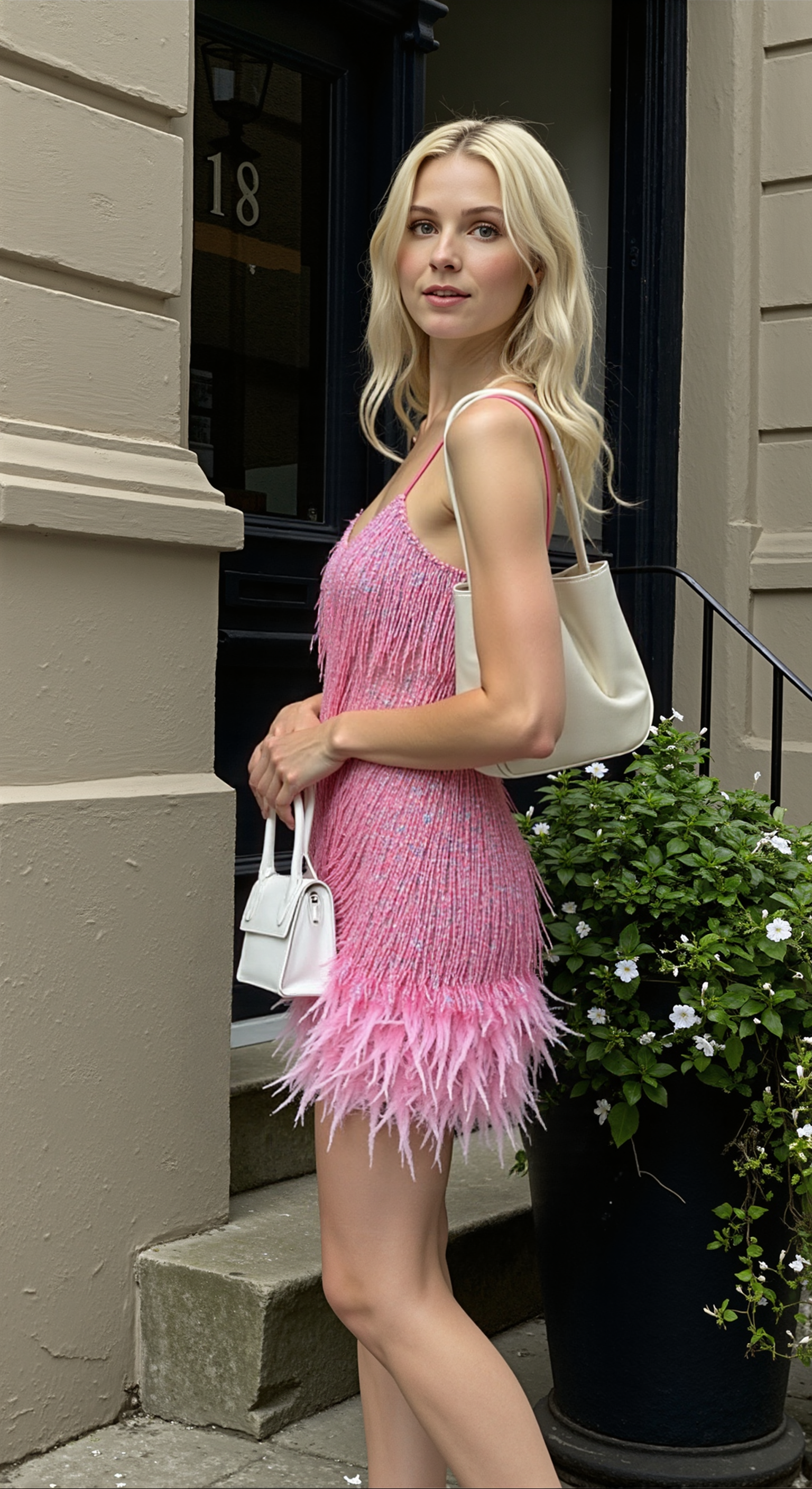 Glamouröses Cocktailkleid mit Pailletten und Federn – Perfekt für Hochzeiten und besondere Anlässe 2