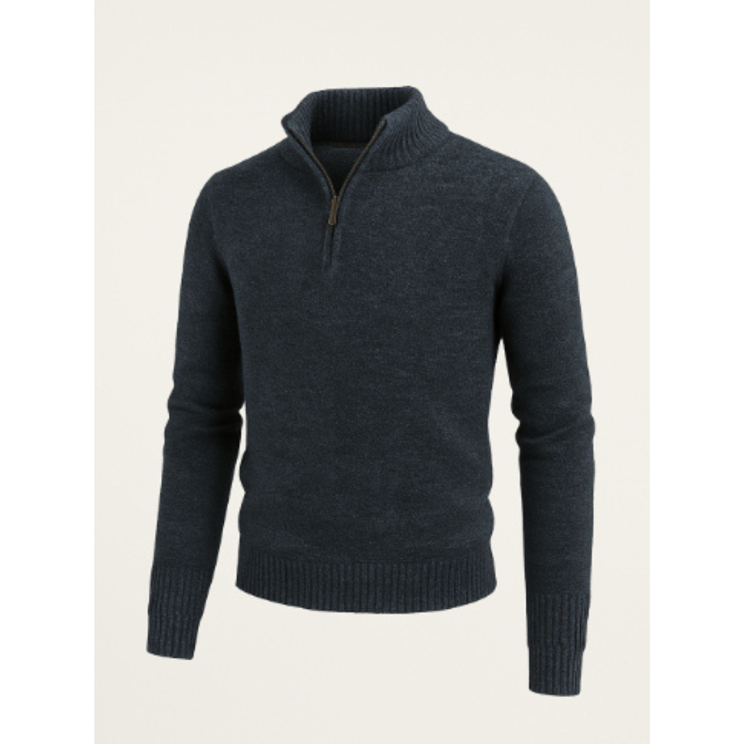 Halbarm Pullover mit modernem Reißverschluss 0