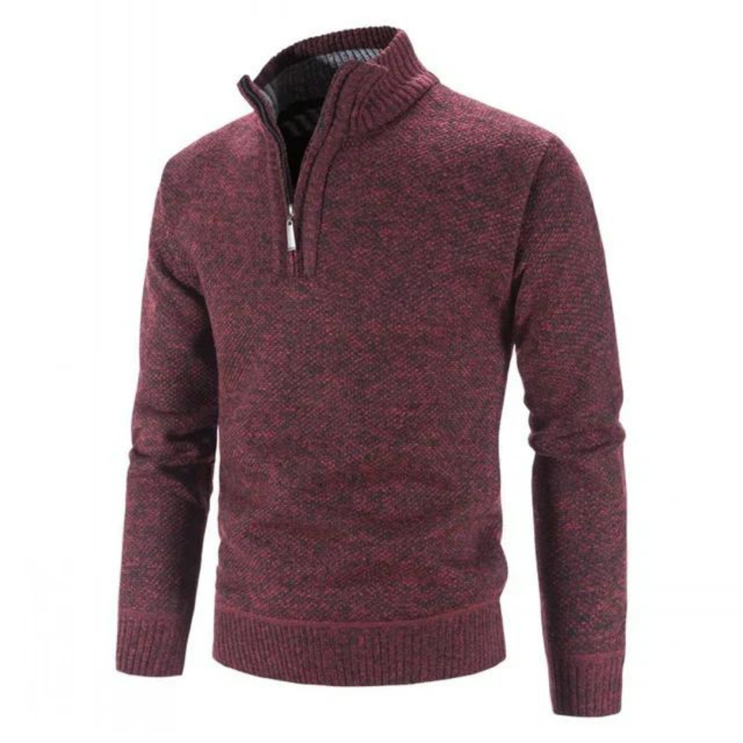 Halbarm Pullover mit modernem Reißverschluss 1
