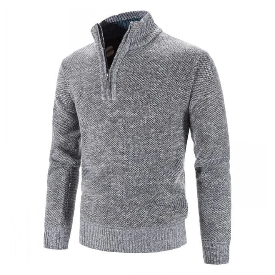 Halbarm Pullover mit modernem Reißverschluss 2