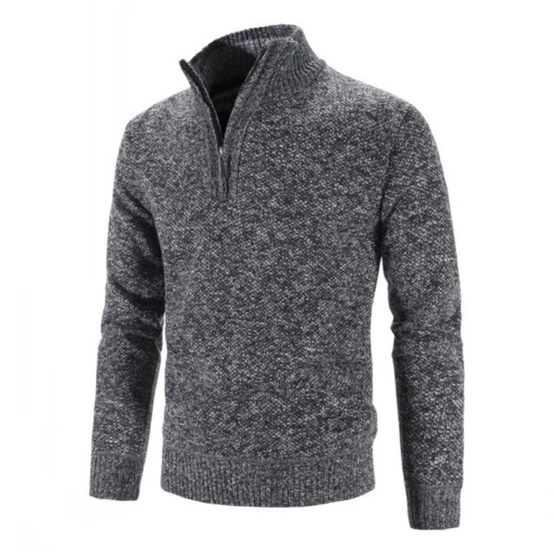 Halbarm Pullover mit modernem Reißverschluss 3