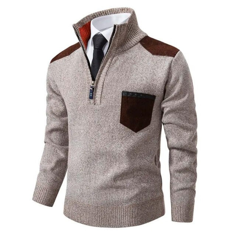 Halbzip Pullover mit modernem Akzent 0
