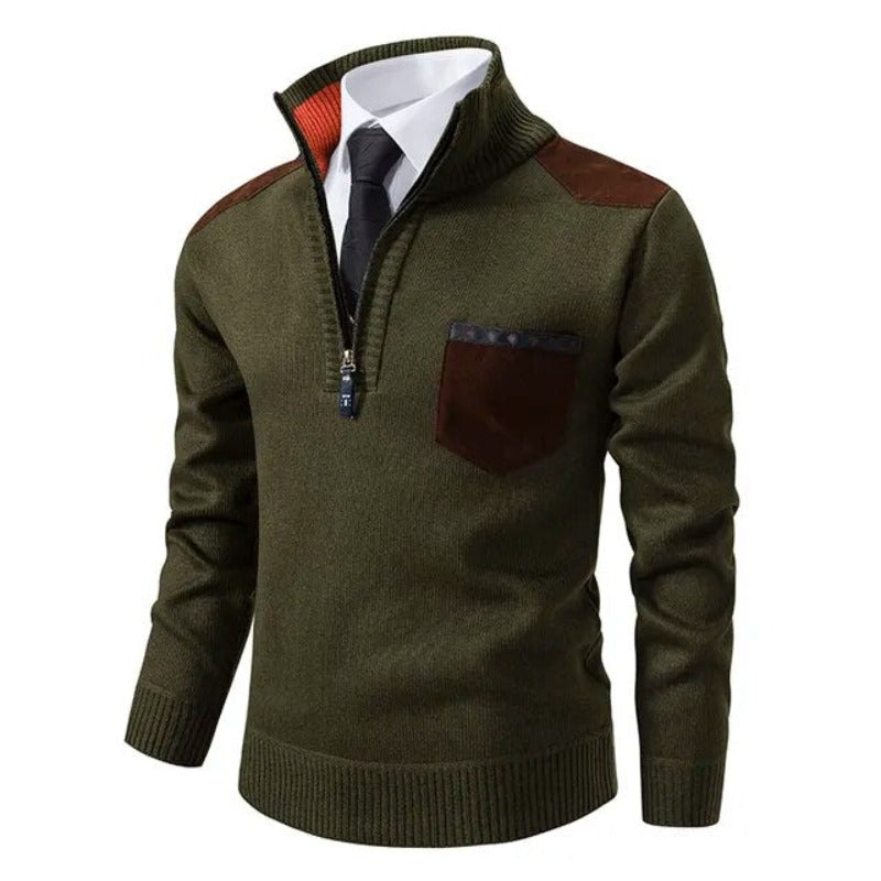 Halbzip Pullover mit modernem Akzent 1