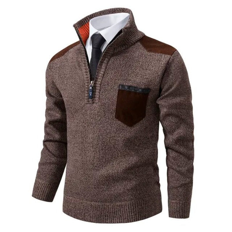 Halbzip Pullover mit modernem Akzent 2