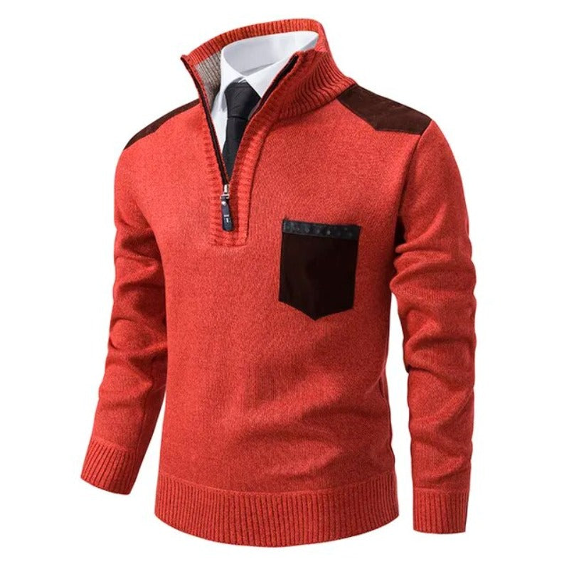Halbzip Pullover mit modernem Akzent 4