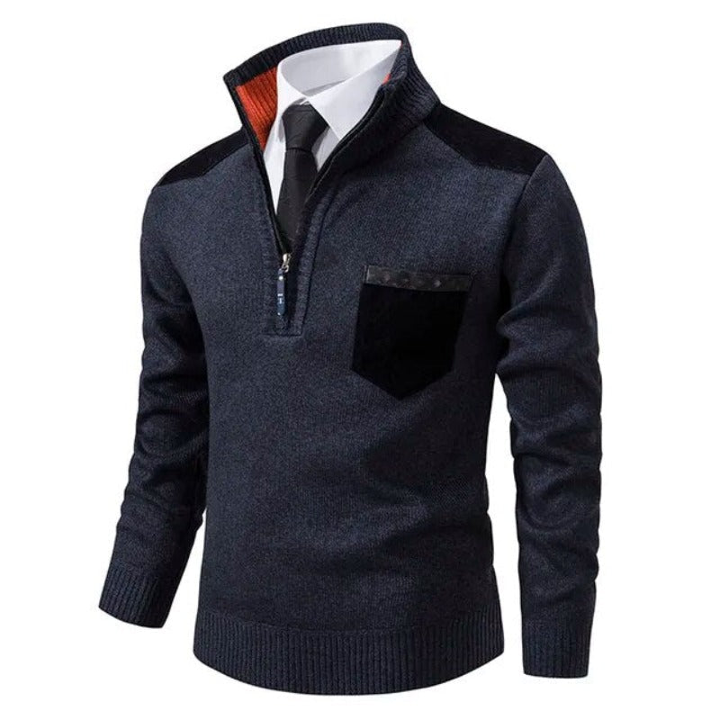 Halbzip Pullover mit modernem Akzent 5
