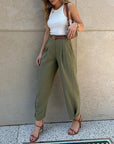 Hoch taillierte Hose mit eleganter Silhouette 0