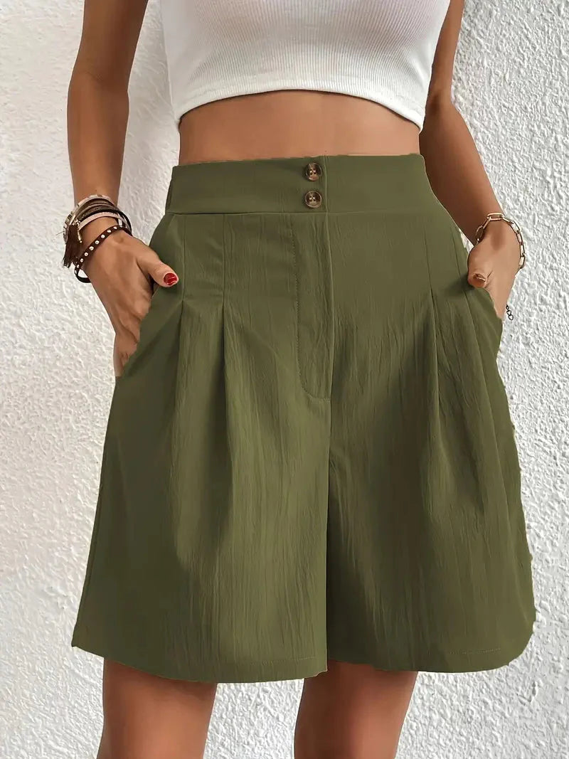 Hochtaillierte Shorts aus atmungsaktivem Material – Elegante Sommermode für Damen 11