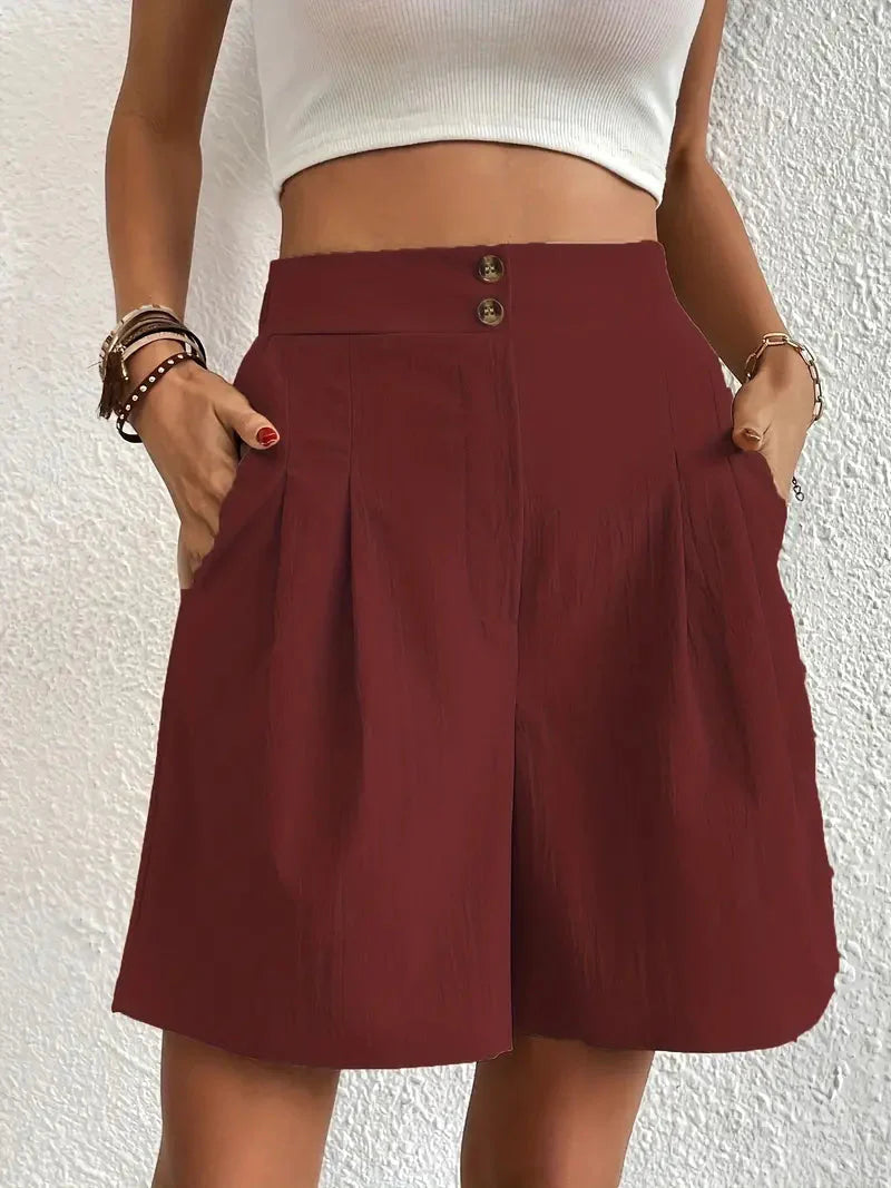 Hochtaillierte Shorts aus atmungsaktivem Material – Elegante Sommermode für Damen 13