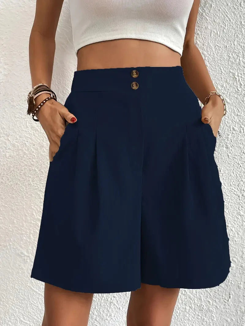 Hochtaillierte Shorts aus atmungsaktivem Material – Elegante Sommermode für Damen 14