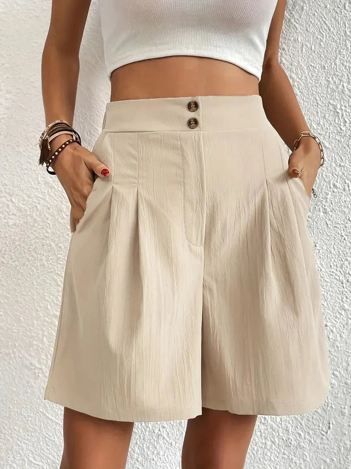 Hochtaillierte Shorts aus atmungsaktivem Material – Elegante Sommermode für Damen 3