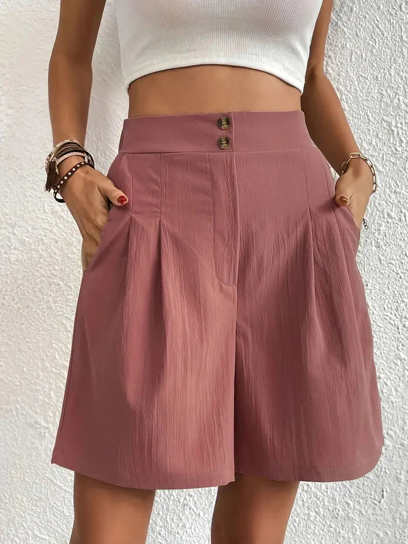 Hochtaillierte Shorts aus atmungsaktivem Material – Elegante Sommermode für Damen 7