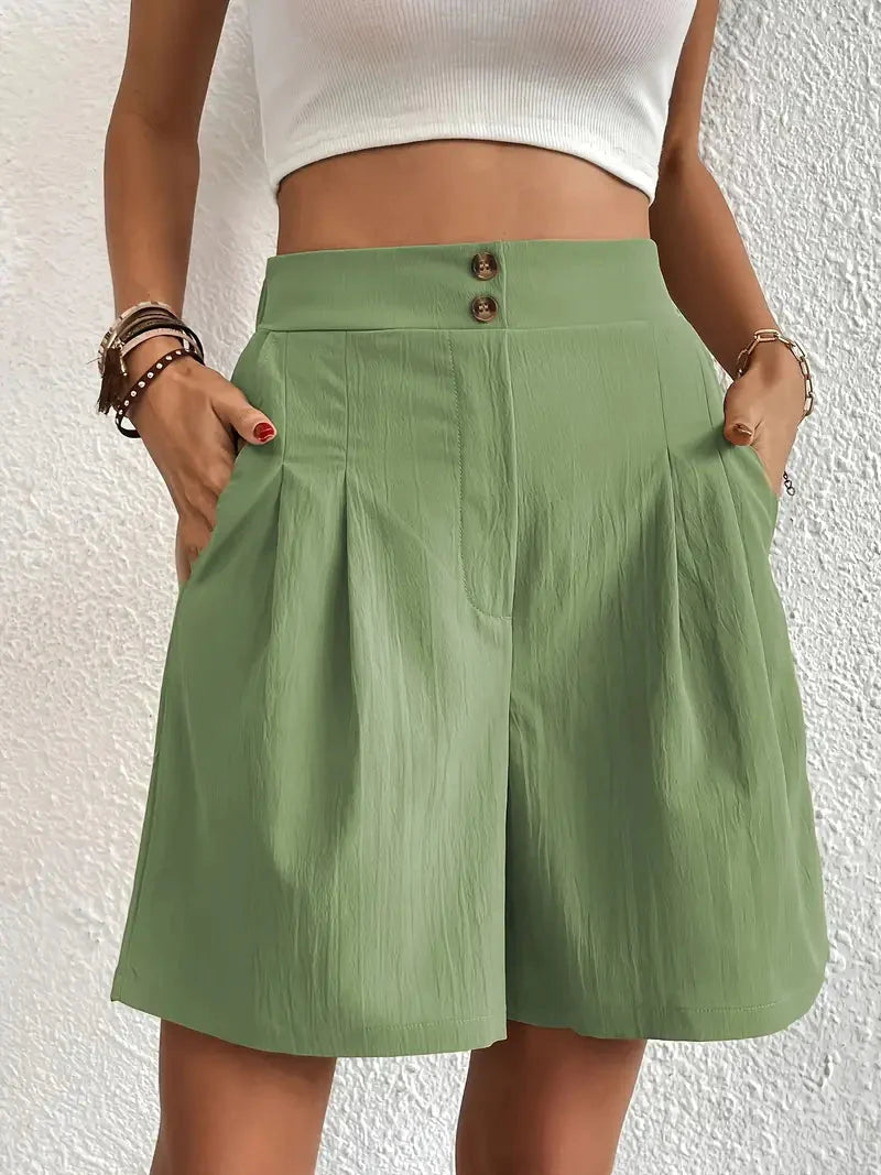 Hochtaillierte Shorts aus atmungsaktivem Material – Elegante Sommermode für Damen 10