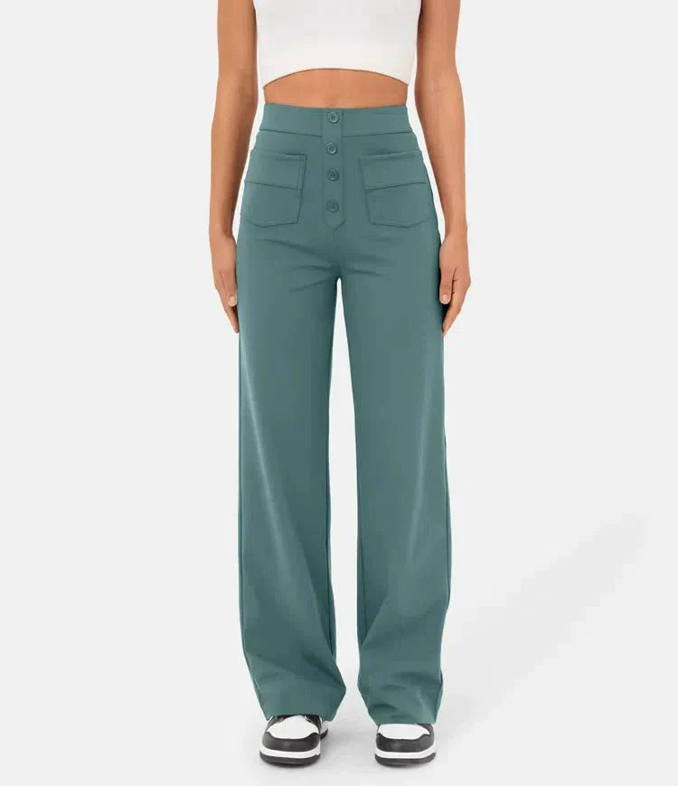 Hochtaillierte Weitbeinhose für elegante Anlässe 0