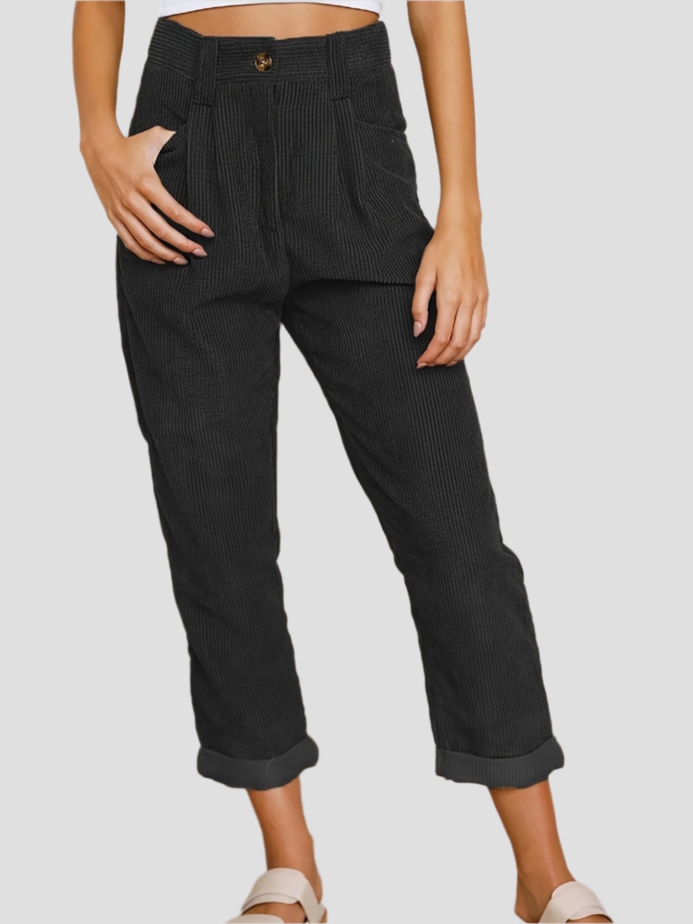 Hohe Taillenhose aus weichem Material – Bequeme, elegante Hose für jeden Anlass 1
