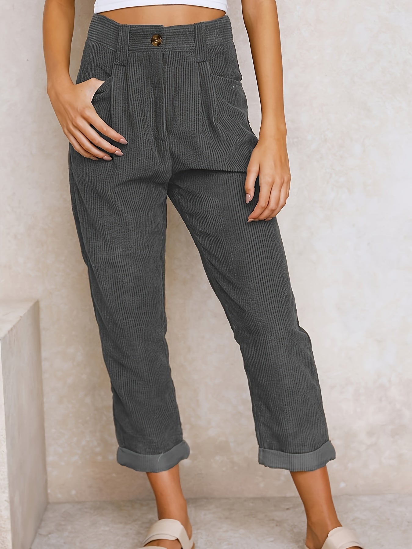 Hohe Taillenhose aus weichem Material – Bequeme, elegante Hose für jeden Anlass 2