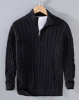 Klassischer Halbzip-Jumper mit Kabelstrickdesign 0