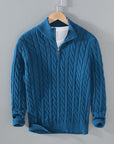 Klassischer Halbzip-Jumper mit Kabelstrickdesign 7
