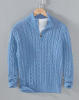 Klassischer Halbzip-Jumper mit Kabelstrickdesign 8