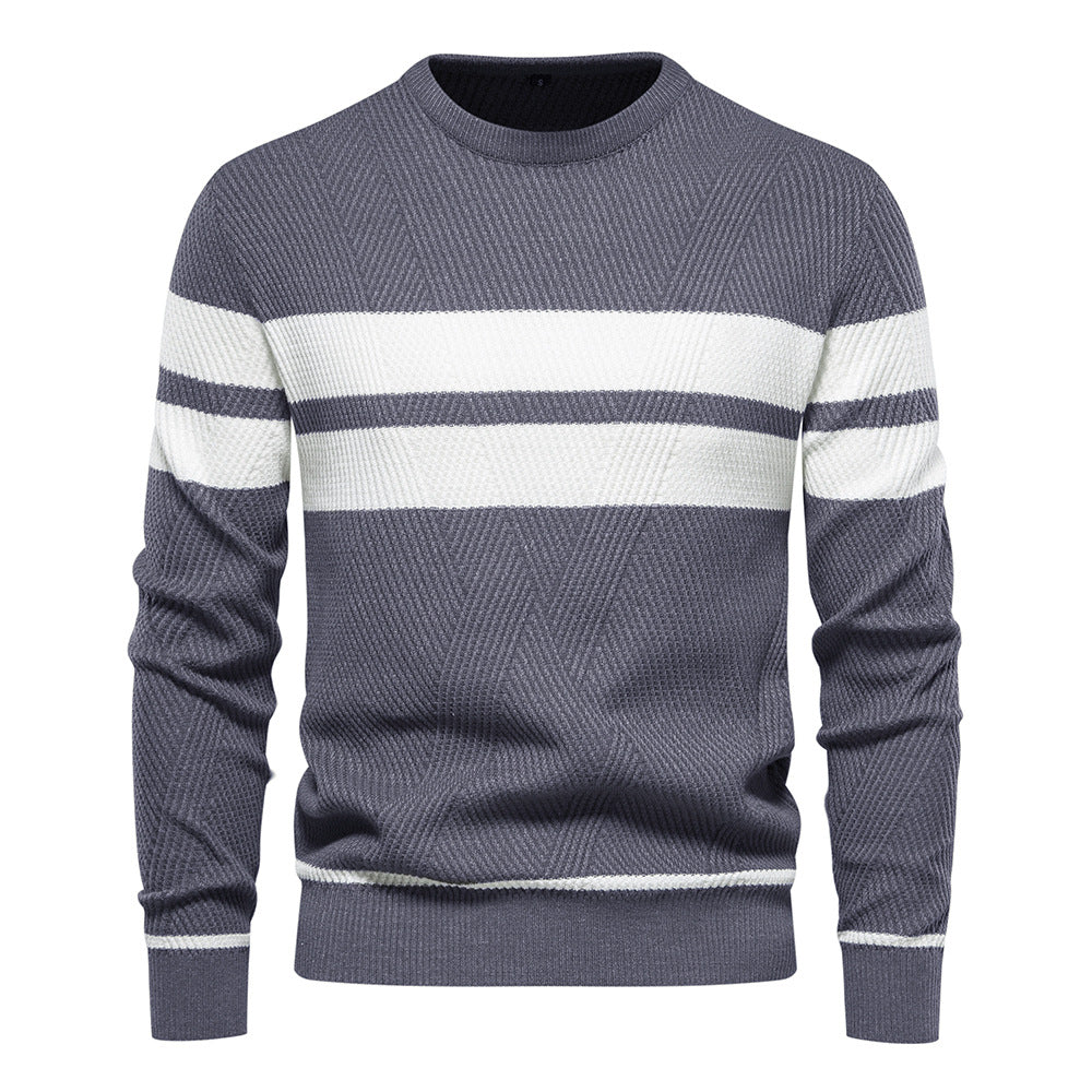 Klassischer Streifenpullover mit Elegantem Rundhalsausschnitt 8