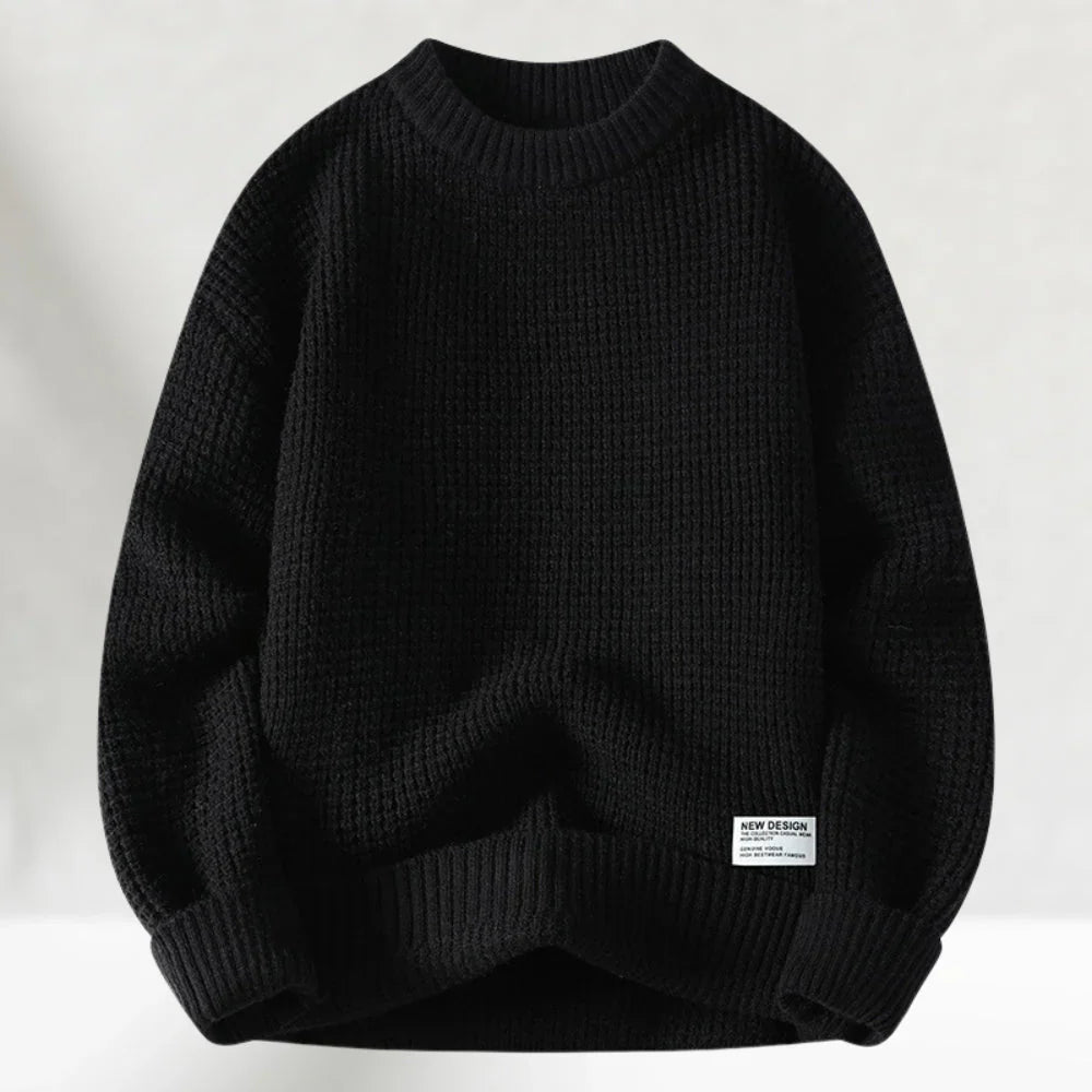 Klassischer Strickpullover mit Crew-Hals 0