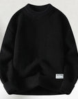 Klassischer Strickpullover mit Crew-Hals 0