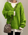 Klobiger Damenpullover mit Kerbrundhals für Wärme 5