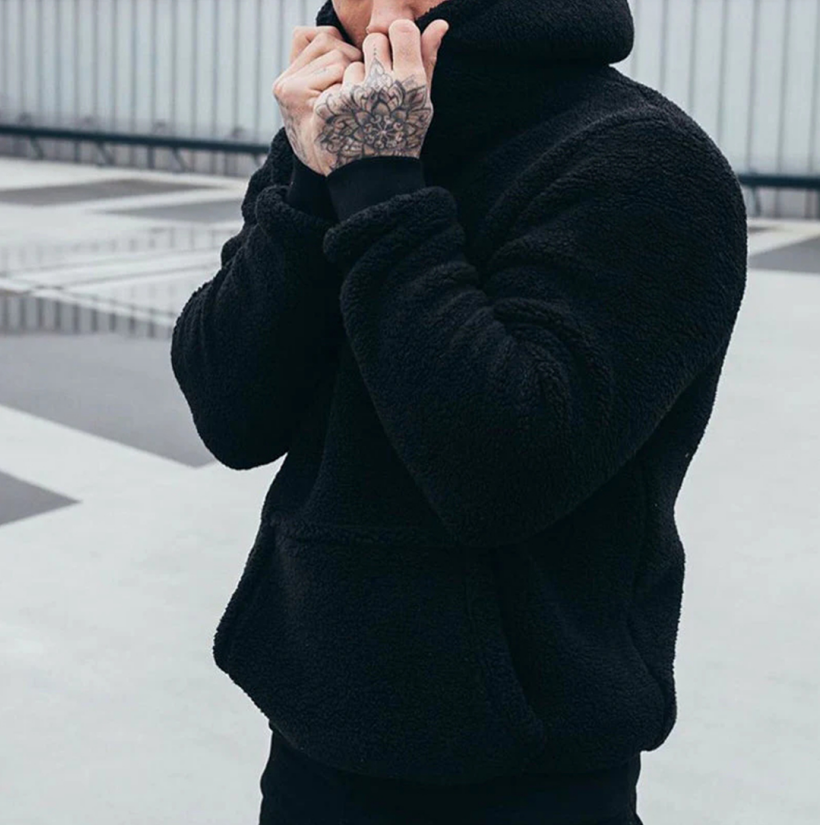 Lars | Herren Kapuzenpullover Kängurutasche Fleece 1