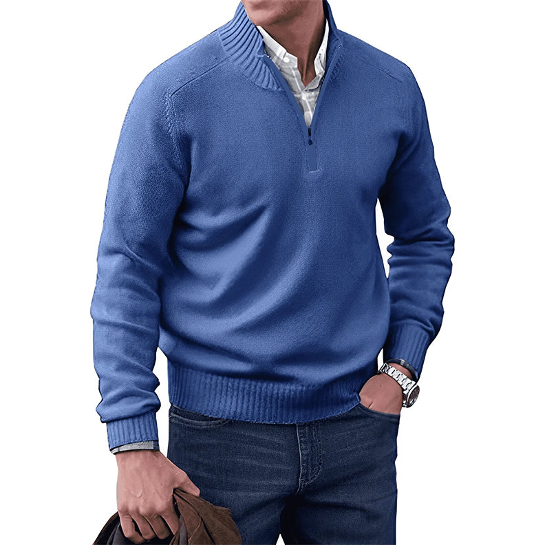 Lars | Herren Strickpullover Reißverschluss Stehkragen Feinstrick 3