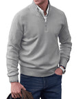 Lars | Herren Strickpullover Reißverschluss Stehkragen Feinstrick 4