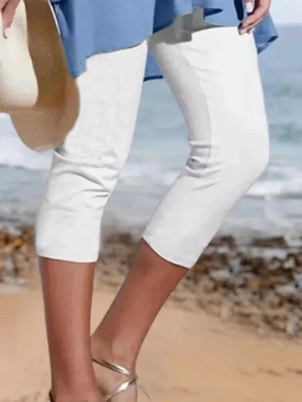 Bequeme Capri Leggings Damen aus Atmungsaktiver Baumwolle – Lässige Kurze Leggings für Sommer und Freizeit 4