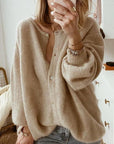 Lässige Strickjacke mit Drop-Schultern für Eleganz 0
