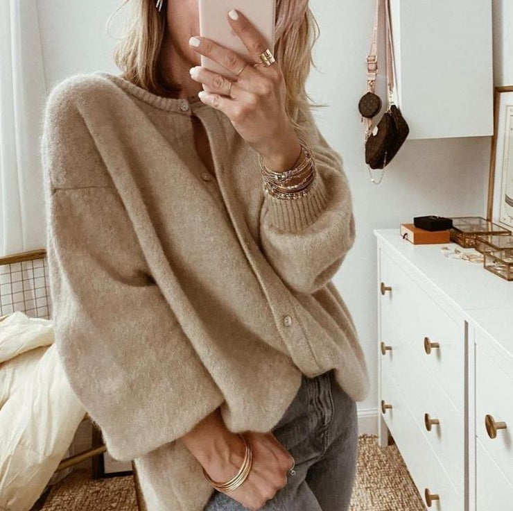 Lässige Strickjacke mit Drop-Schultern für Eleganz 1