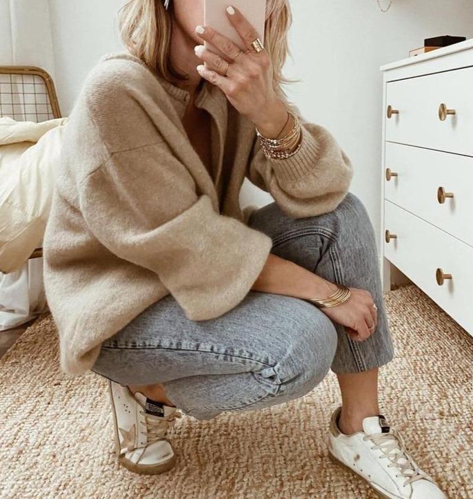 Lässige Strickjacke mit Drop-Schultern für Eleganz 2