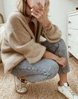 Lässige Strickjacke mit Drop-Schultern für Eleganz 2