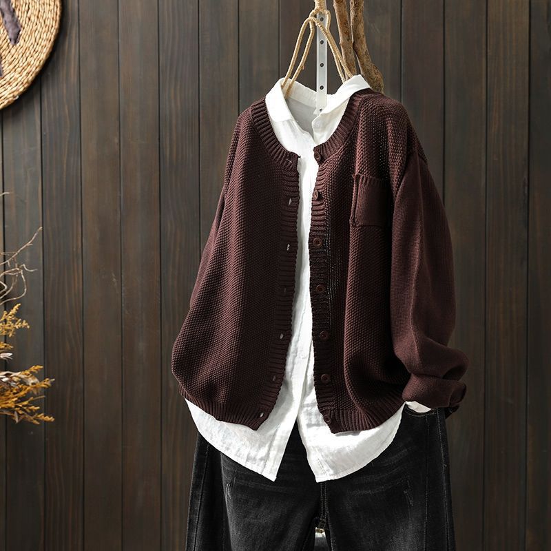 Lässige Strickjacke mit Praktischer Tasche für Eleganz 0