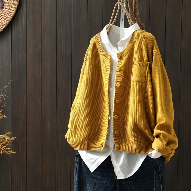 Lässige Strickjacke mit Praktischer Tasche für Eleganz 2