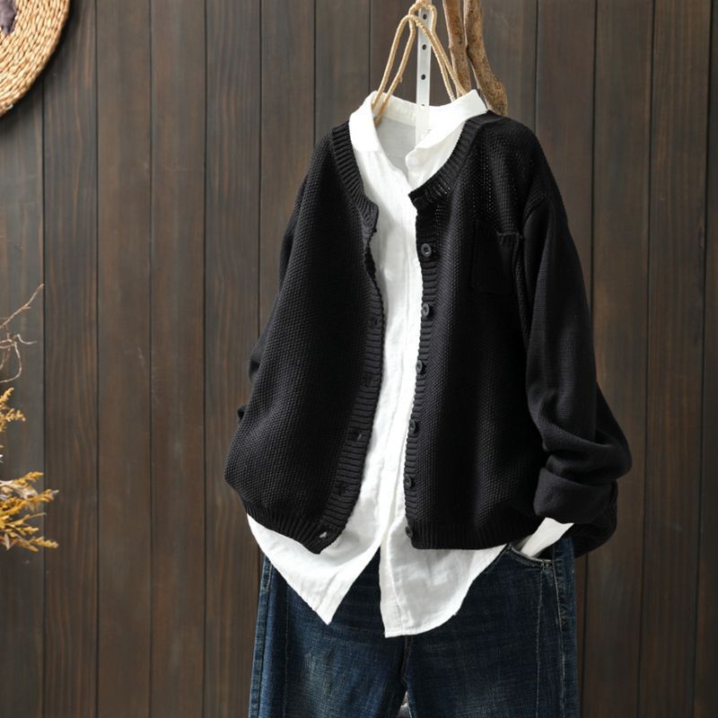Lässige Strickjacke mit Praktischer Tasche für Eleganz 4