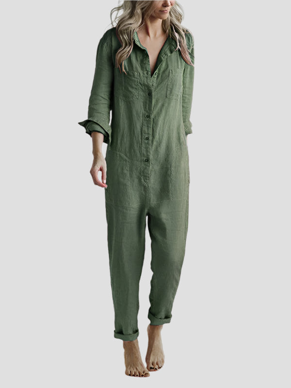 Lässiger Jumpsuit mit Knopfleiste für Eleganz 0