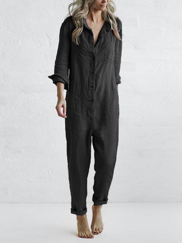 Lässiger Jumpsuit mit Knopfleiste für Eleganz 8