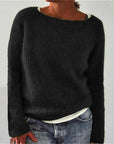 Lässiger Strickpullover mit Bootsausschnitt 0