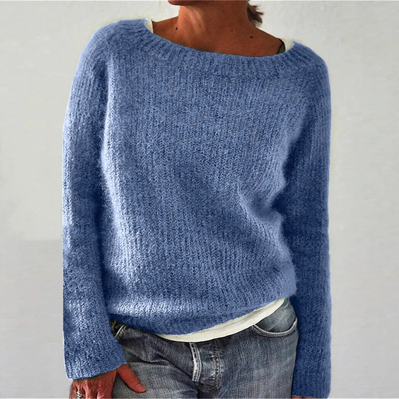 Lässiger Strickpullover mit Bootsausschnitt 1