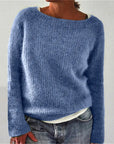 Lässiger Strickpullover mit Bootsausschnitt 1