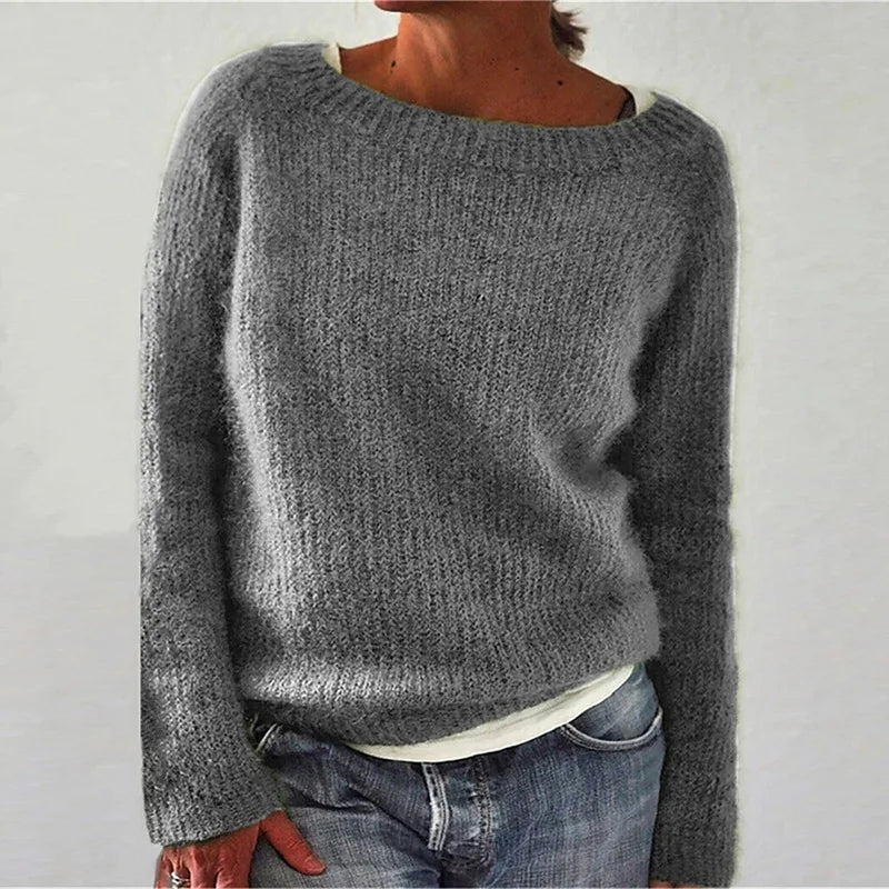 Lässiger Strickpullover mit Bootsausschnitt 4