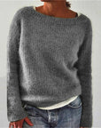 Lässiger Strickpullover mit Bootsausschnitt 4